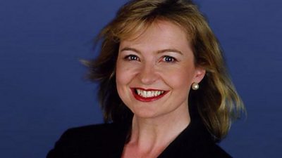 Carol Kirkwood not in front of a weather map, but smiling broadly for a promotional photo. 