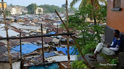 A densely populated area of Freetown, Sierra Leone