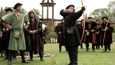 King Henry VIII (Damian Lewis), Thomas Cromwell (Mark Rylance)(Photo: Giles Keyte, BBC/Company Productions Ltd) 