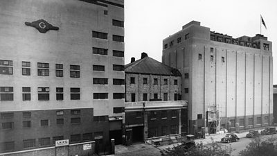 A rather imposing looking studio building - the Gaumont films logo is still on the side at this point. 