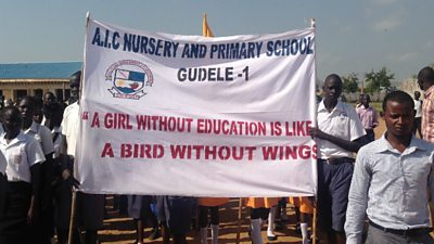 AIC Nursery and Primary School celebrating South Sudan’s National Girls’ Education Day