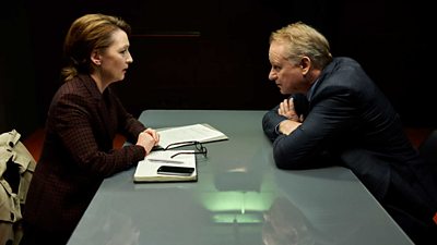 River: Chrissie (Lesley Manville), John River (Stellan Skarsgard)(Image Credit: BBC/Kudos/Nick Briggs)