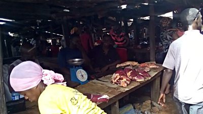 Meat being sold at a Benue State market