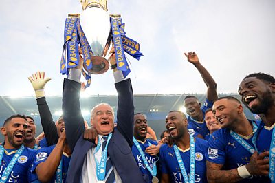 Leicester City lift Premier League trophy