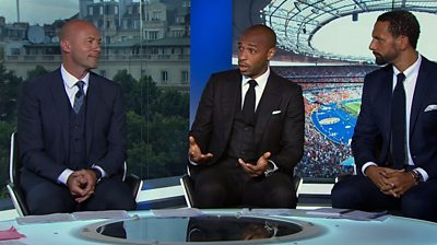 Alan Shearer, Thierry Henry, Rio Ferdinand (L-R)