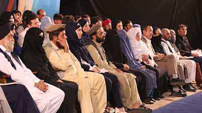 Members of the Open Jirga audience during a recording