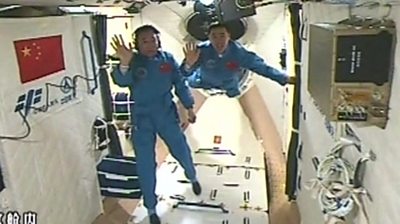space station china astronauts tiangong shenzhou enter bbc