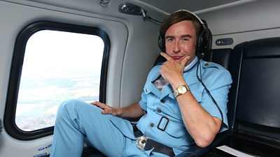 Alan Partridge in a helicopter