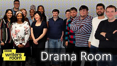 The drama room writers line up for a photograph