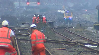 Engineering works cause Cardiff-Newport rail disruption - BBC News