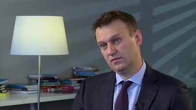 Russia’s main opposition leader Alexey Navalny says Mr Trump's views are "100%" different to Mr Putin's