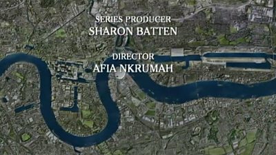 Afia's name on the credits for her first episode of EastEnders