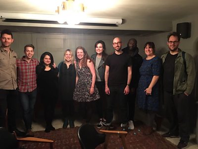 Ten of the 2016 scheme's writers on the last day of the final read-throughs