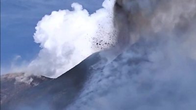 Mt Etna erupting