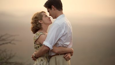  Claire Foy and Andrew Garfield embrace as the sun sets