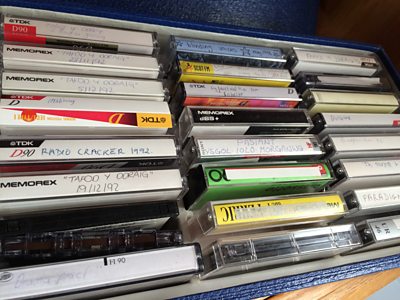 The audio cassettes that Daf found in his mum and dad's house - featuring him and his sister as children