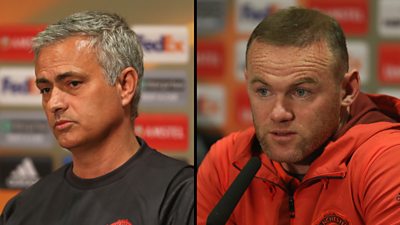 Man Utd boss Jose Mourinho and striker Wayne Rooney