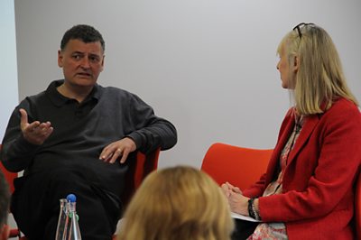 Doctor Who and Sherlock writer and showrunner Steven Moffat is interviewed by the Head of BBC Writersroom Anne Edyvean