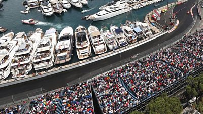 Aerial view of the Monaco Grand Prix track