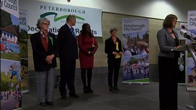 Conservative candidate Stewart Jackson loses the Peterborough seat to Labour's new MP Fiona Onasanya.