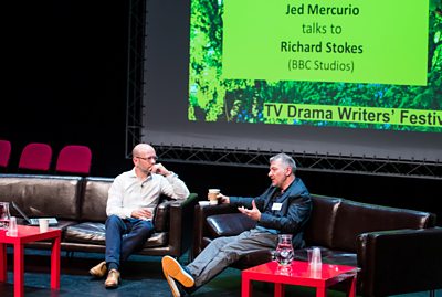 Richard Stokes interviews Jed Mercurio (photo: Kwame Lestrade)
