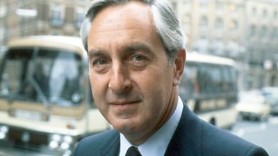 Stuart Young photographed in the street outside Broadcasting House