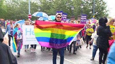 Thousands take part in Pride Glasgow parade - BBC News