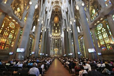 Service for Barcelona attack victims inside the Sagrada Familia cathedral - 20 August 2017