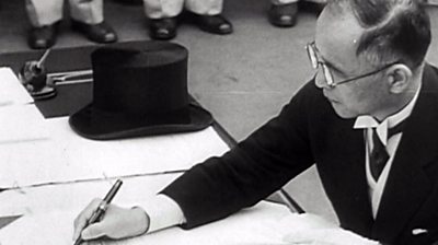 Signing of constitution in Japan