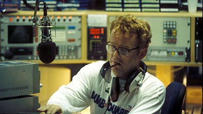 Chris Evans in the Radio 1 studio