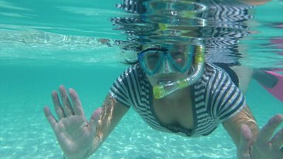 Linda Hoey snorkelling in the Maldives
