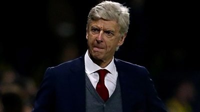 Arsenal boss Arsene Wenger describes the decision to award Watford the penalty from which they scored their equaliser as "scandalous" after a 2-1 defeat at Vicarage Road.