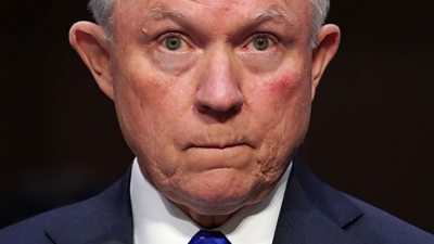 Jeff Sessions in front of the US Senate Judiciary Committee
