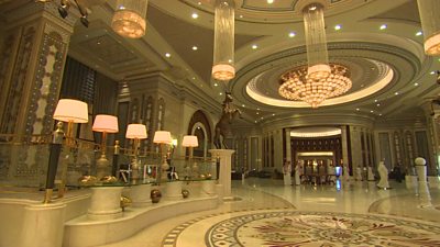 The BBC's Lyse Doucet is the first journalist to visit the hotel where the Saudi elite is being held.