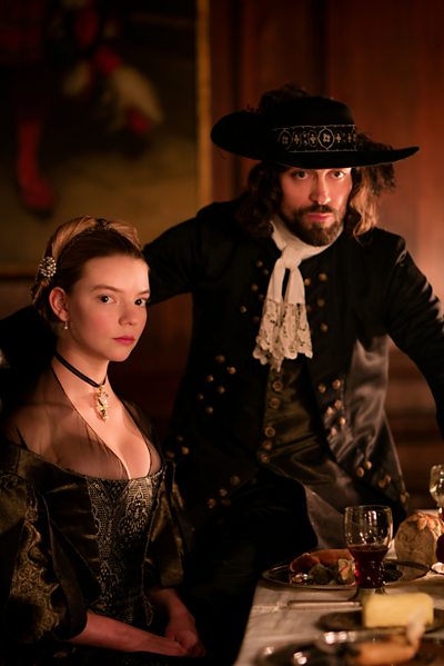 Nella Oortman (ANYA TAYLOR JOY) , Johannes Brant (ALEX HASSELL)(Image Credit: The Forge/BBC/ Laurence Cendrowicz)