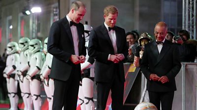 Princes William and Harry were among those attending the Star Wars premiere in London.