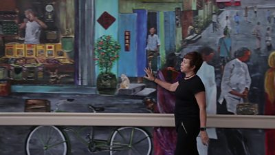 Singapore artist paints murals to banish the blues