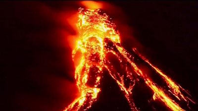 Lava on Mount Mayon volcano