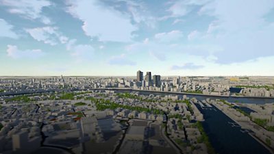 CGI of London skyline