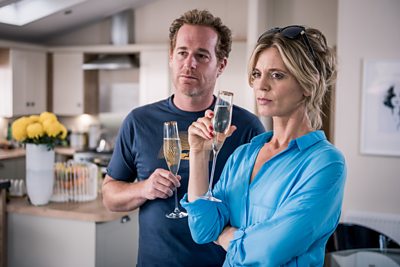 The Dillons (Robert (ADAM JAMES), Penny (EMILIA FOX)(Image credit: BBC/James Stack)