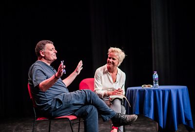Steven Moffat with Justine Potter (photo credit: Kwame Lestrade)