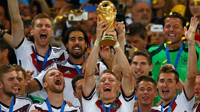 Germany lifting the Fifa World Cup