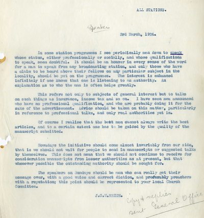 A typewritten letter with the text quoted in the article