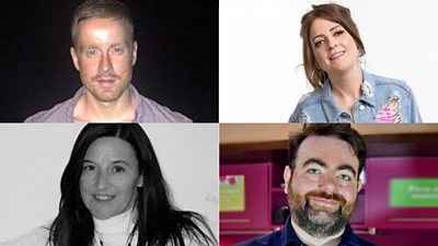 The 4 writers on the Comedy Writers' Programme 2018 (Bryce Hart, Susan Riddell, Lorna Martin, Keiron Nicholson)