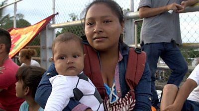 Hundreds of Honduran immigrants are at the Mexico-Guatemala border