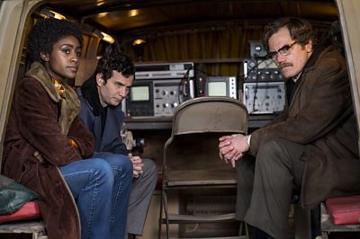 Rachel (SIMONA BROWN), Litvak (MICHAEL MOSHONOV), Kurtz (MICHAEL SHANNON) Image Credit: BBC/Ink Factory/The Little Drummer Girl Distribution Limited. Photographer: Jonathan Olley