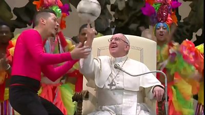 Pope Francis spinning ball