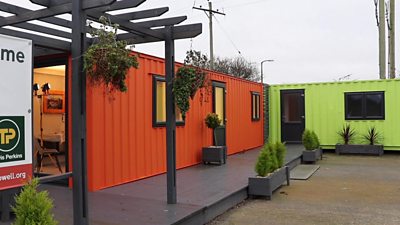 Two shipping containers converted into homes