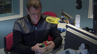 Matt Le Tissier attempts a Rubik's cube