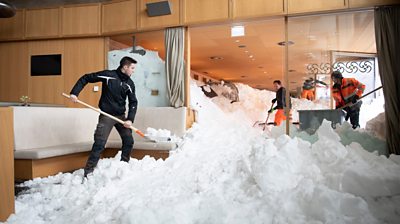 Snow inside Hotel Säntis